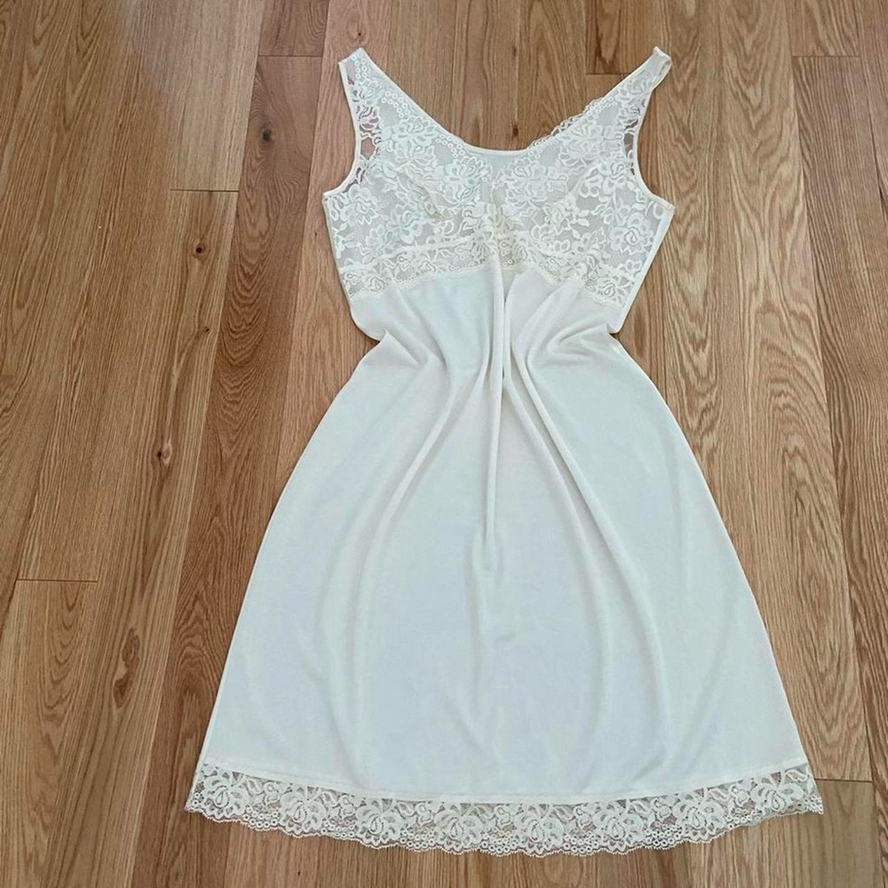 Elegant Lace Trimmed Slip Dress